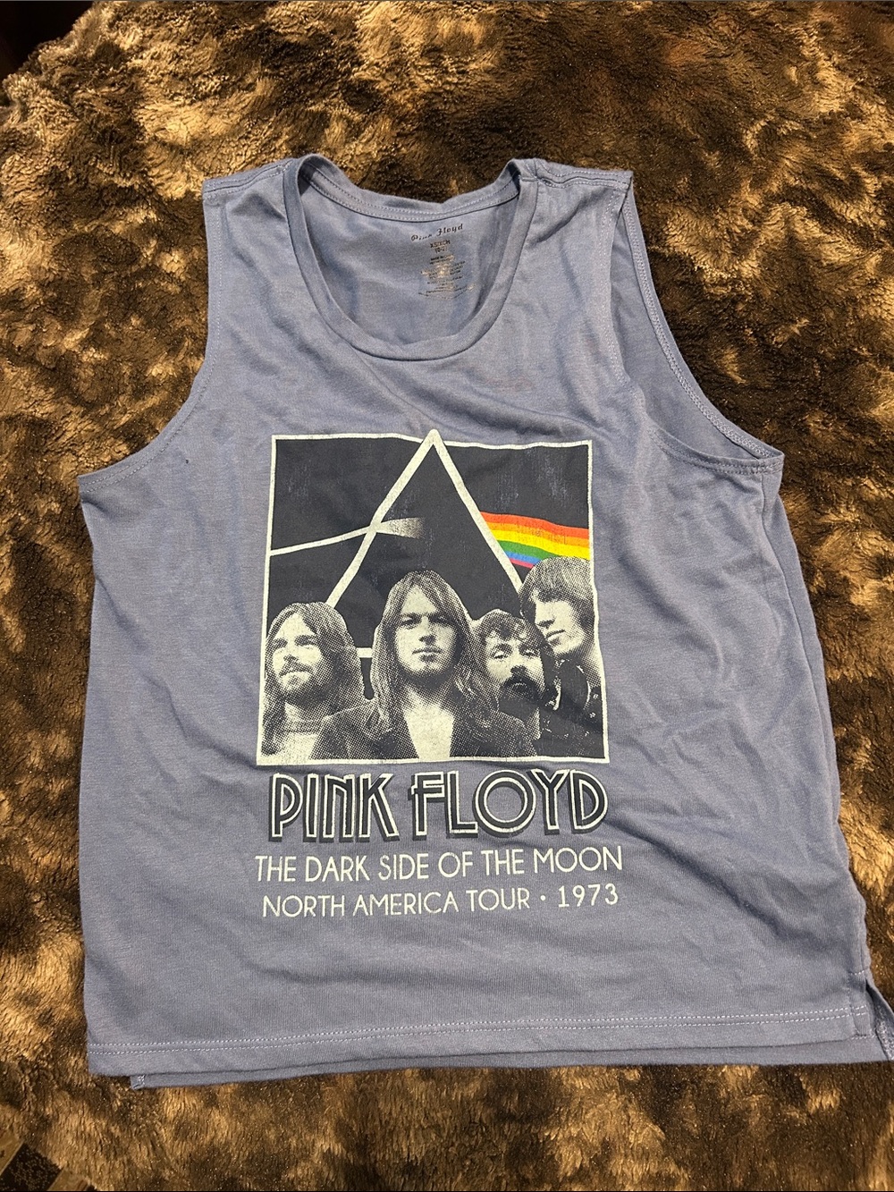 Pink Floyd Light Blue Tour Graphic Tank with Prism Rainbow